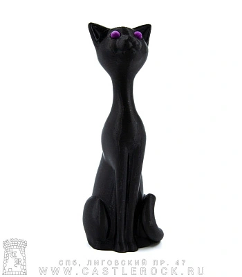 статуэтка кошка (3d печать, черная)