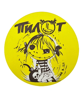 наклейка виниловая пилот люська с бомбой (круглая, средняя)