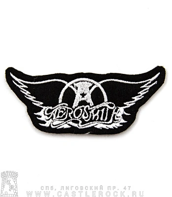 нашивка aerosmith (лого белое, вышивка)