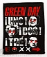 нашивка green day "uno! dos! tre!" (ч/б, надпись красная)