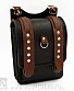 сумка на бедро с клепками (2 ремня, 11 клепок, коричневые ремни)