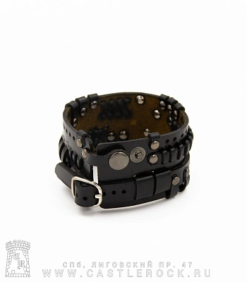 напульсник кожаный стимпанк черный (bspk-2)