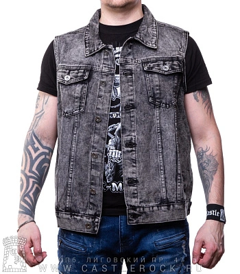 жилет джинсовый серый (потертый) e323
