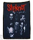 нашивка slipknot (маски ч/б, надпись красная)