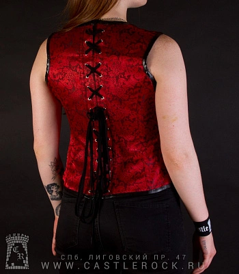 корсет с крючками и ремешками (красный)