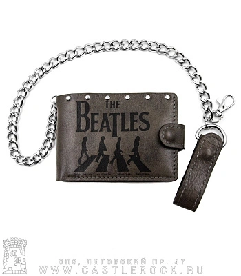 портмоне с цепью beatles "abbey road" (гравировка, на кнопке, ручная работа)