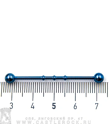 Штанга Индастриал Сталь Синяя с Шариками Ребристая 1,6 х 38 х 5/5