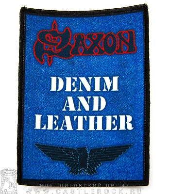 нашивка saxon "denim and leather"