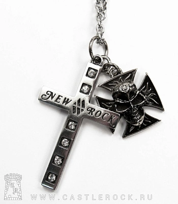 подвес new rock два креста на цепочке
