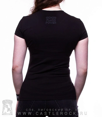 женская футболка девушка в респираторе (светится)