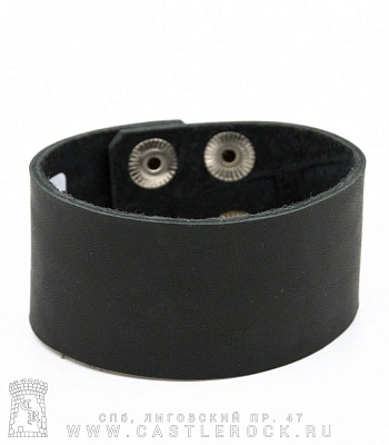напульсник кожаный полотно черный (на клепках)