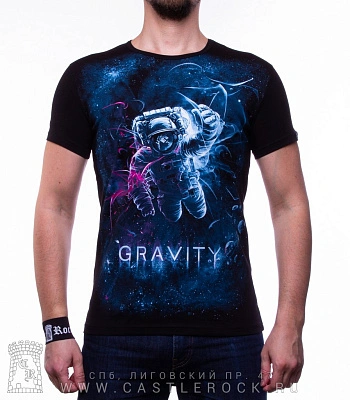 футболка космонавт "gravity" (полноформат, светится)