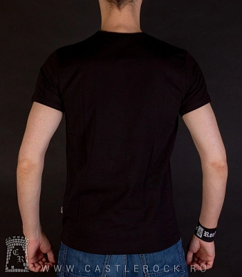 футболка череп в цилиндре с сигарой и розы (светится)