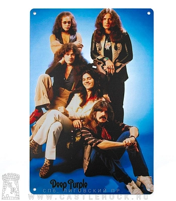 табличка deep purple (группа, голубая)