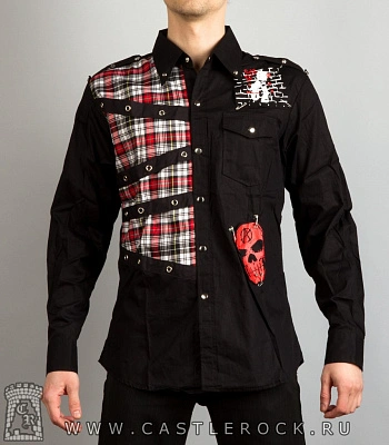 рубашка с длинным рукавом в клетку