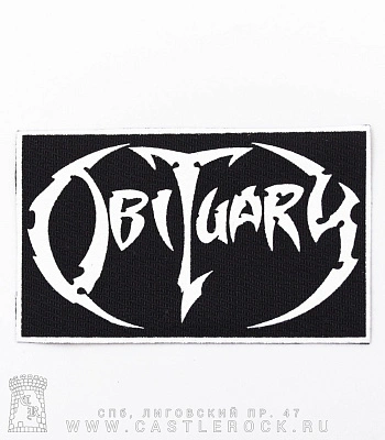 нашивка obituary (лого белое)