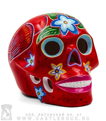 статуэтка череп расписной santa muerte (красный)