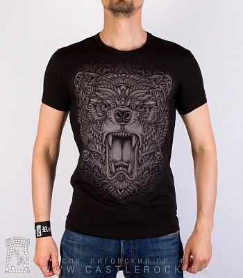 футболка медведь этнический (светится)