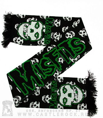шарф misfits (лого, надпись зеленая)