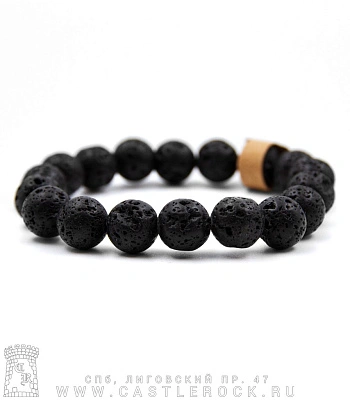 браслет из натурального камня вулканическая лава (10 мм)