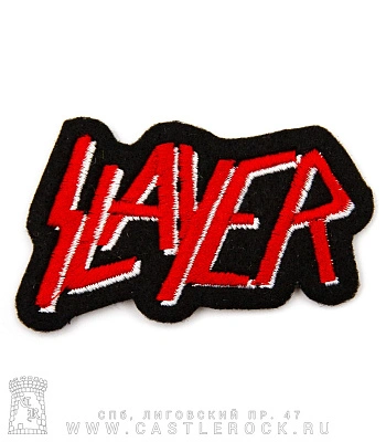 нашивка slayer (лого красное, вышивка)