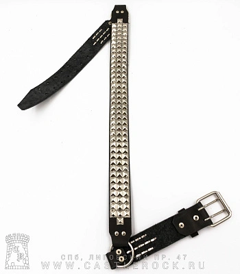 ремень кожаный 3 ряда пирамиды (составной)