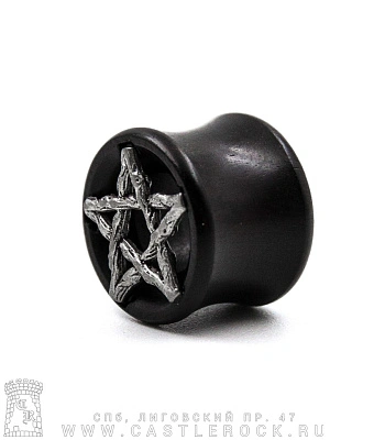 Плаг Дерево с Вставкой Пентаграмма 14 мм