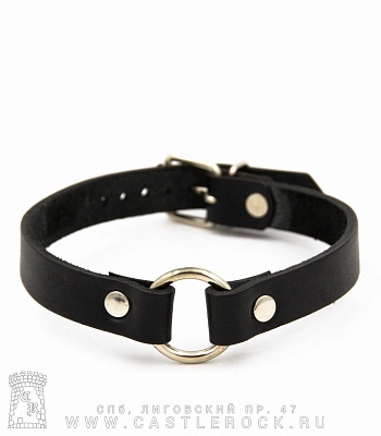 ошейник кожаный кольцо (на пряжке)