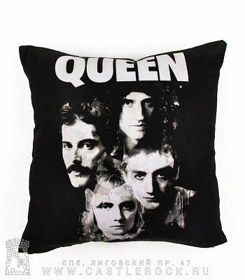 подушка декоративная queen (группа, ч/б)