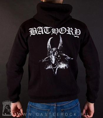 балахон на молнии bathory (козел ч/б)