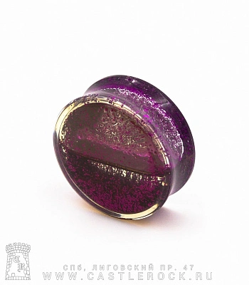 Плаг Акрил с Блестками Фиолетовый 26 мм