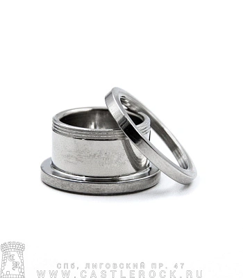 Плаг Сталь с Камнем Звезда (прозрачным) 16 мм