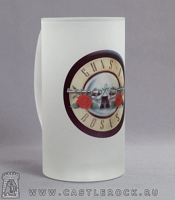 кружка пивная стеклянная guns'n'roses (лого)