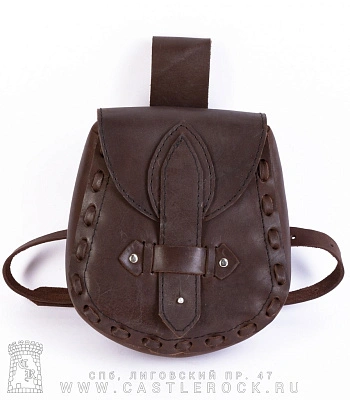 сумка на бедро коричневая (окантовка)