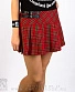 юбка в складку клетка красная (мелкая)