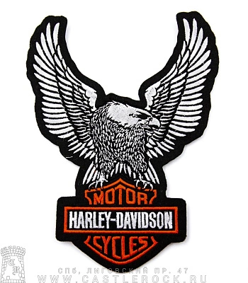 нашивка на спину harley-davidson (орел, вышивка)