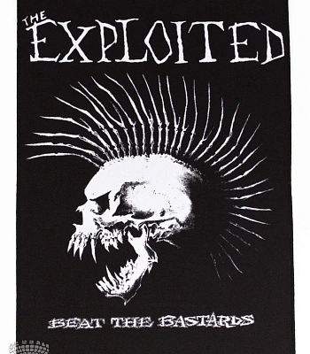 нашивка на спину exploited "beat the bastards" (ч/б)