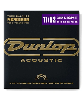 струны dunlop для акустической гитары, фосфорная бронза, dap1152
