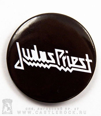значок judas priest (лого, ч/б)