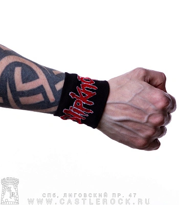 напульсник трикотажный slipknot (надпись красная)