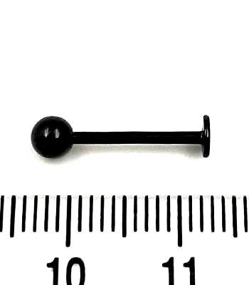 Лабрет Сталь Черный с Шариком 1,2 х 12 х 4