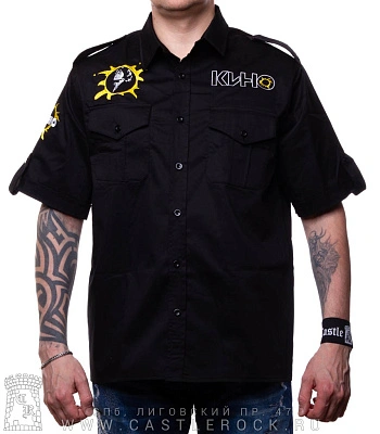 рубашка с коротким рукавом кино в. цой (вышивка)