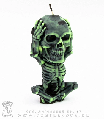 свеча скелет "ничего не слышу" (воск)