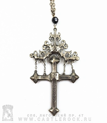 подвес alchemy gothic (алхимия готик) p566 the hanging cross of pressburg (камни синие)