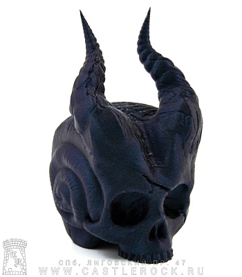статуэтка череп демона (3d печать, черная)