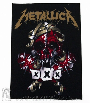 нашивка на спину metallica "xxx" (череп в крови)