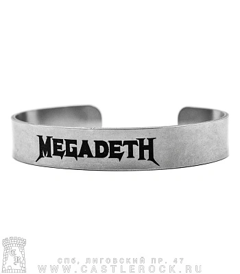 браслет стальной с гравировкой megadeth