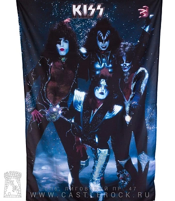 постер тканевый kiss (группа, синий)