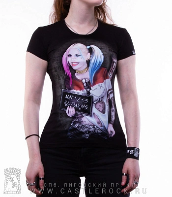 женская футболка харли квинн (harley quinn, светится)