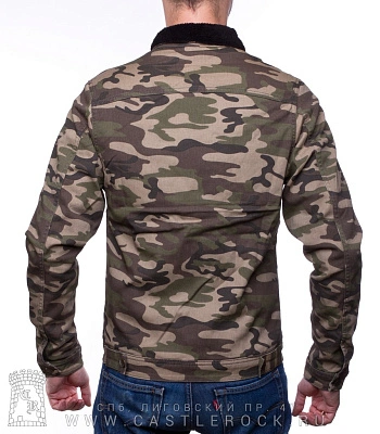 куртка джинсовая милитари утепленная (камуфляж зеленый светлый) 503